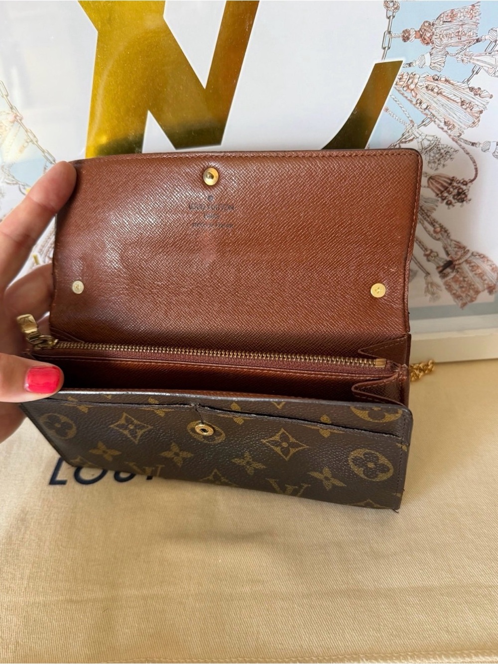 Louis Vuitton Vintage Monogram Long Wallet on Chain - Picture 5 of 12